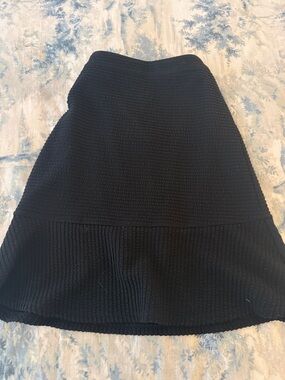Catherine Malandrino Black Textured A-Line Skirt
